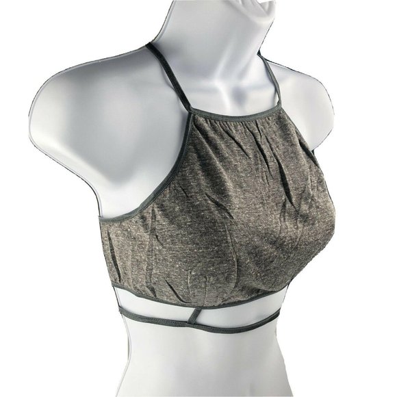 NWT LINE & DOT Charcoal Caged Bralette, charcoal, Size Medium - Picture 3 of 7